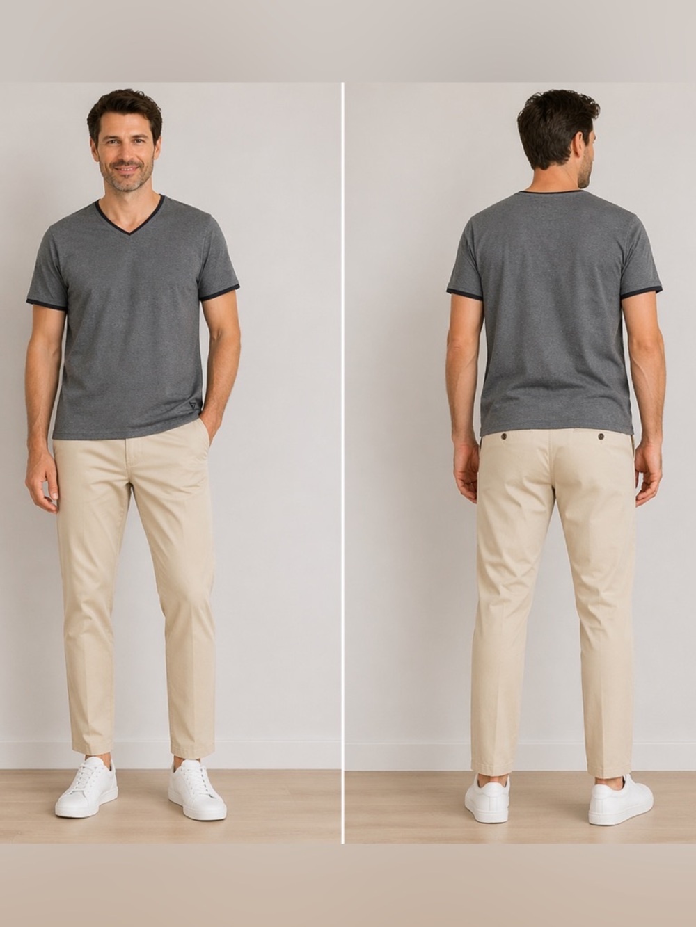 Guess Charcoal V-Neck Tee